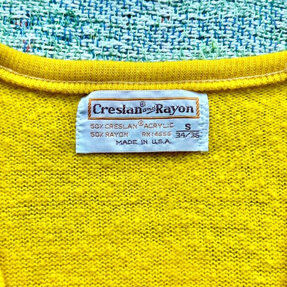 Vintage 60s High School Varsity Band V Neck Sweater Creslan and Rayon - Picture 4 of 5